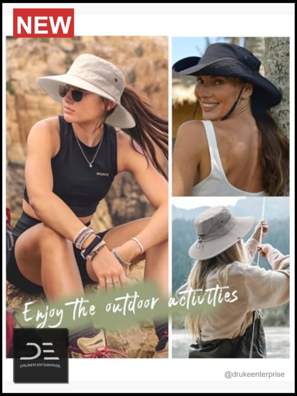 Sun Hat with Ponytail Hole, UPF 80+, Wide Brim, Foldable Bucket Hat for Hiking - Picture 6 of 7